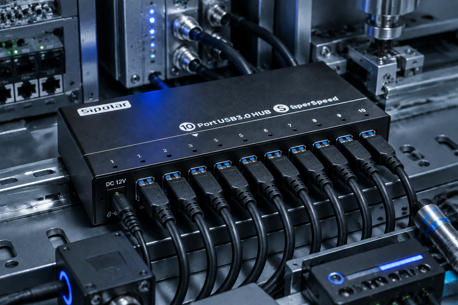 Industrial USB hub deployed in automation equipment