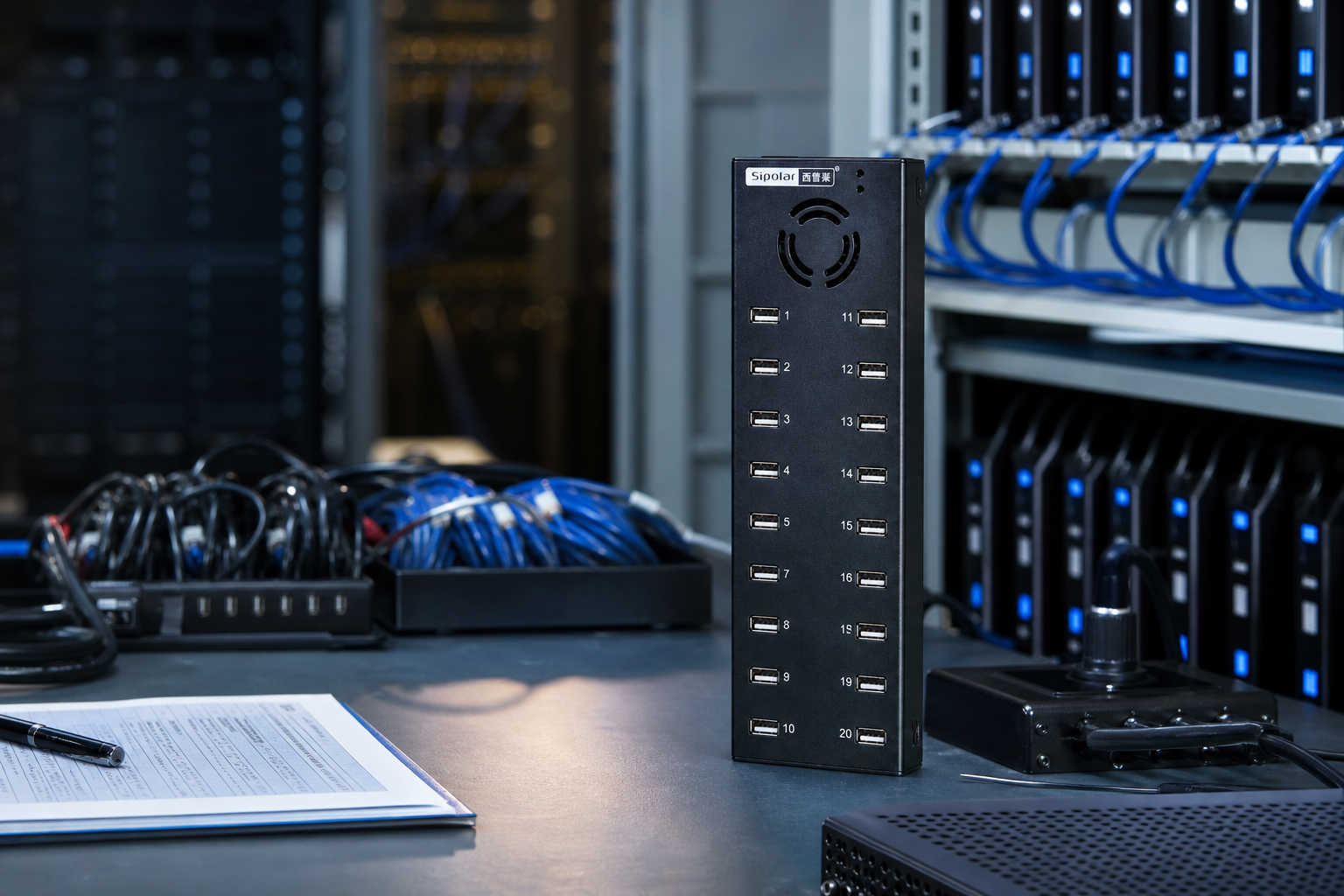 Sipolar A-805 20-Port Industrial USB Hub