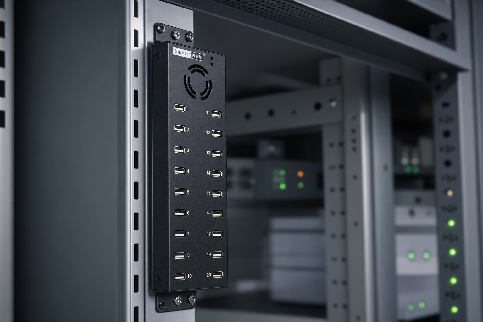 Sipolar A-805 side mounting ears and USB-B upstream port
