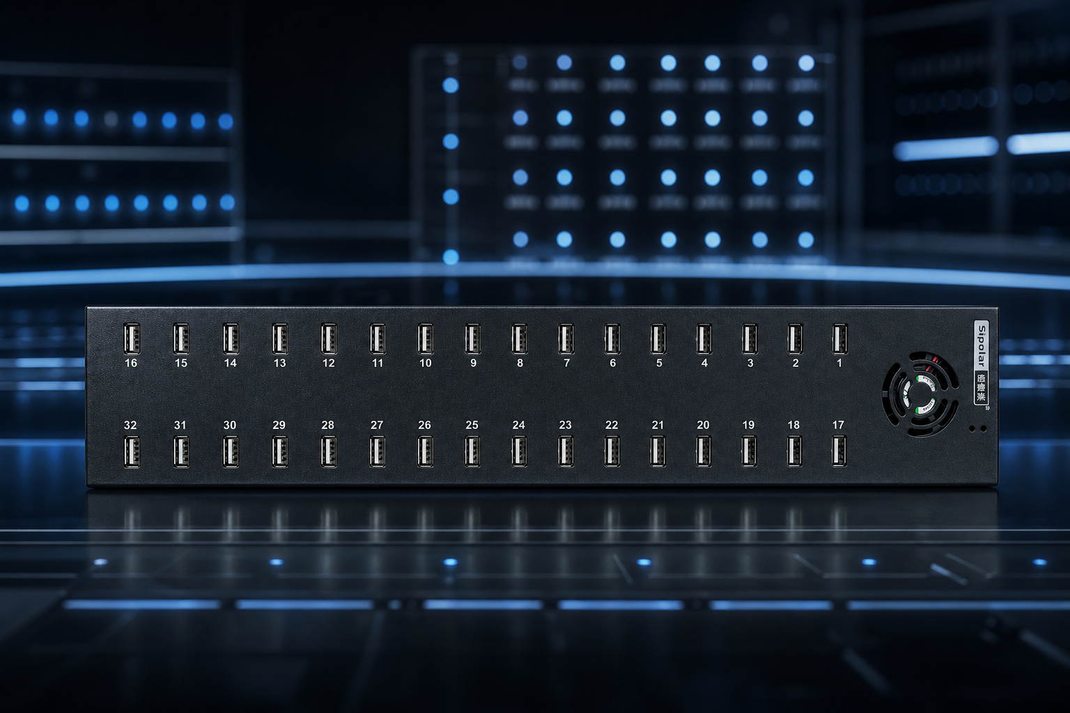USB hub connection and interface detail