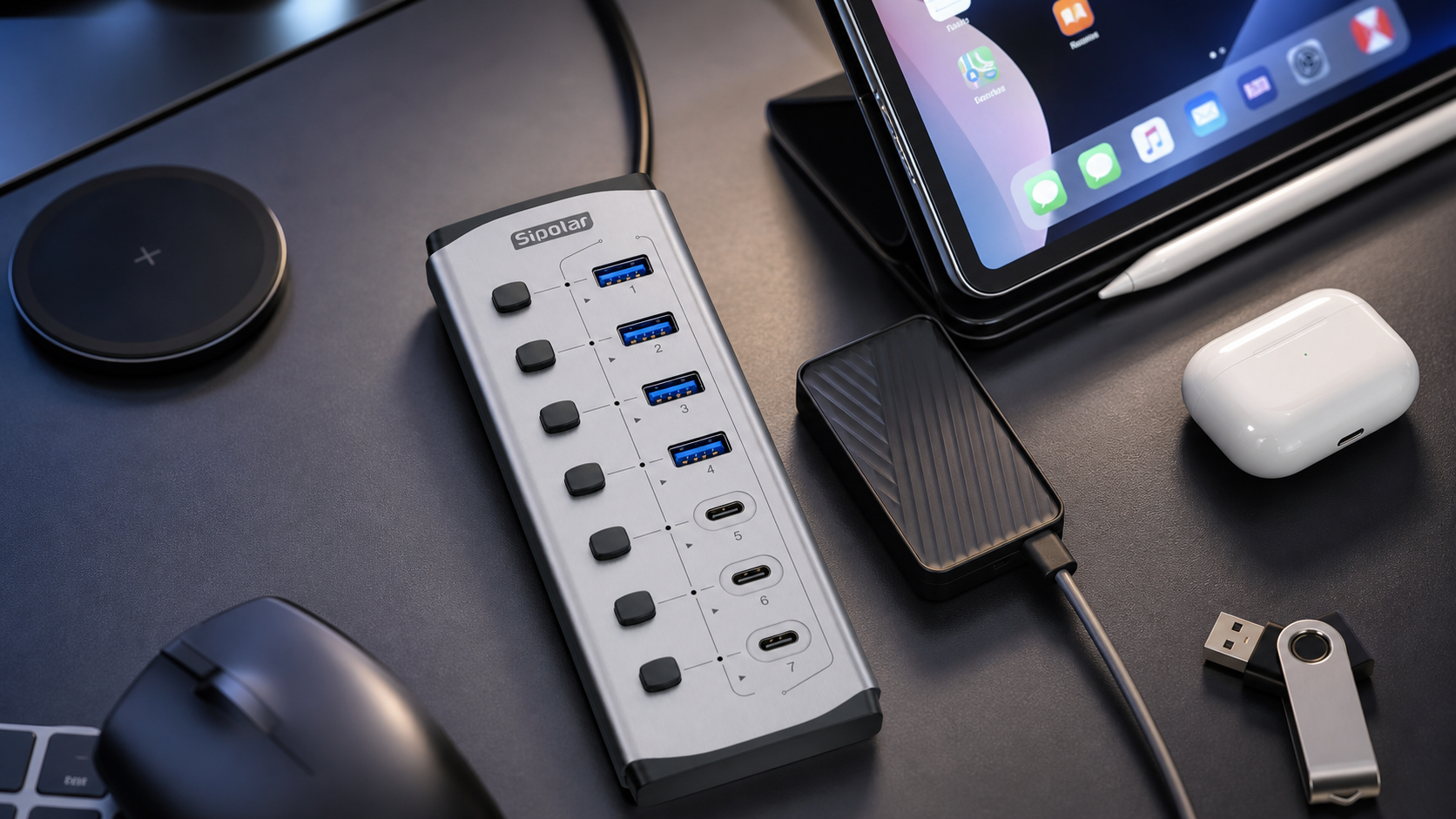 Industrial USB hub close-up