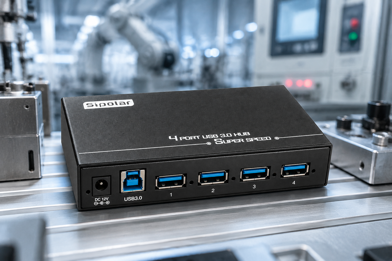 USB hub installed in equipment cabinet