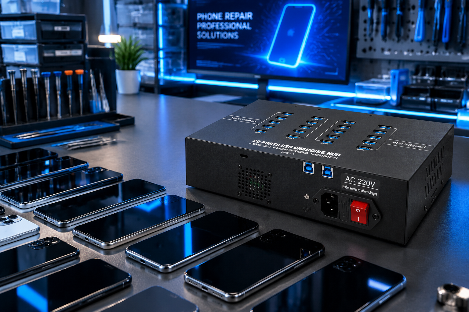 USB hub installed in control cabinet