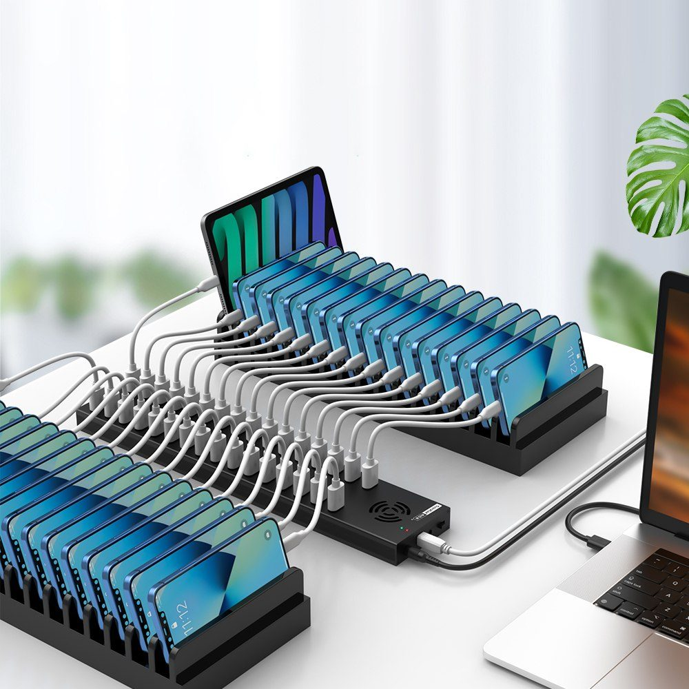 A-832 32-port hub driving two racks of phones