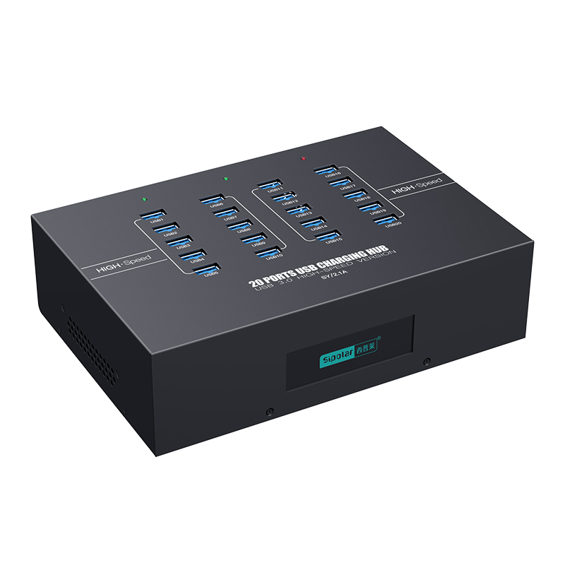 20-port cluster hub for batch device management
