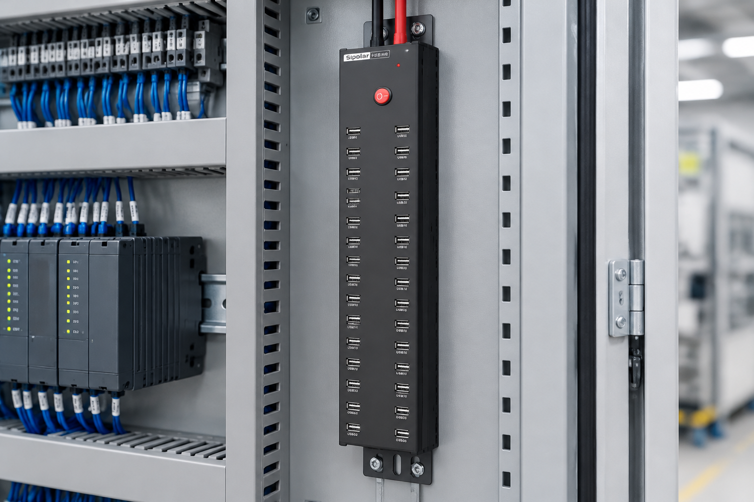 USB hub powering multiple test devices